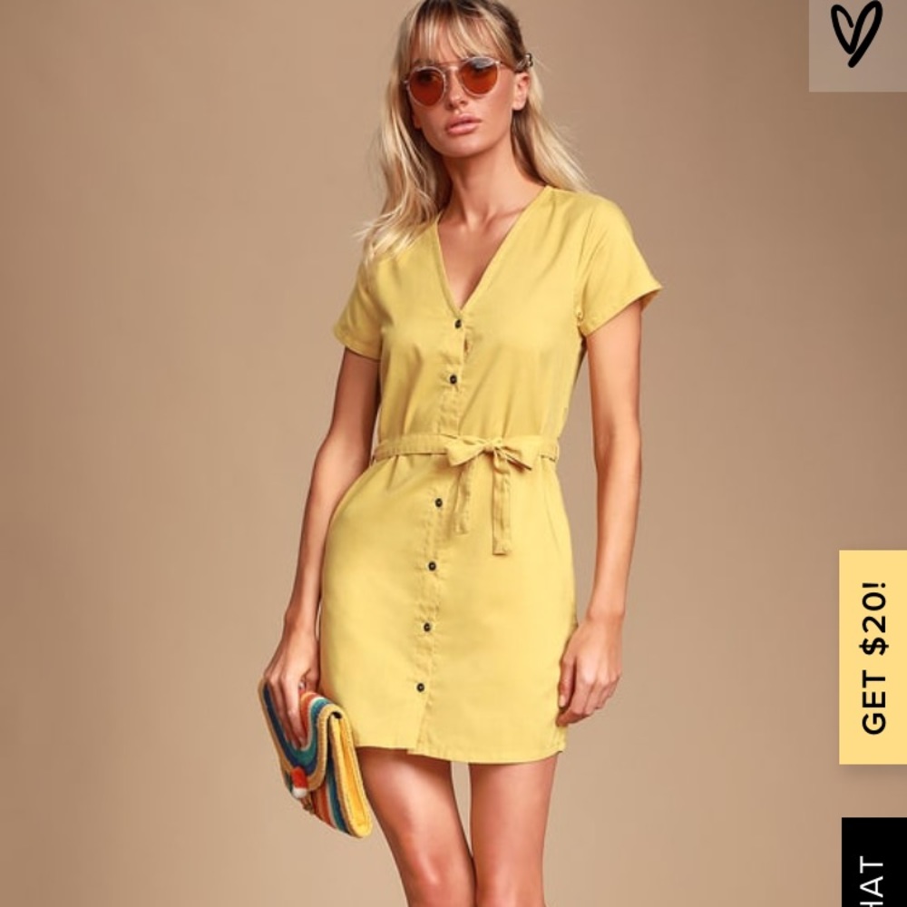 Yellow mini dress